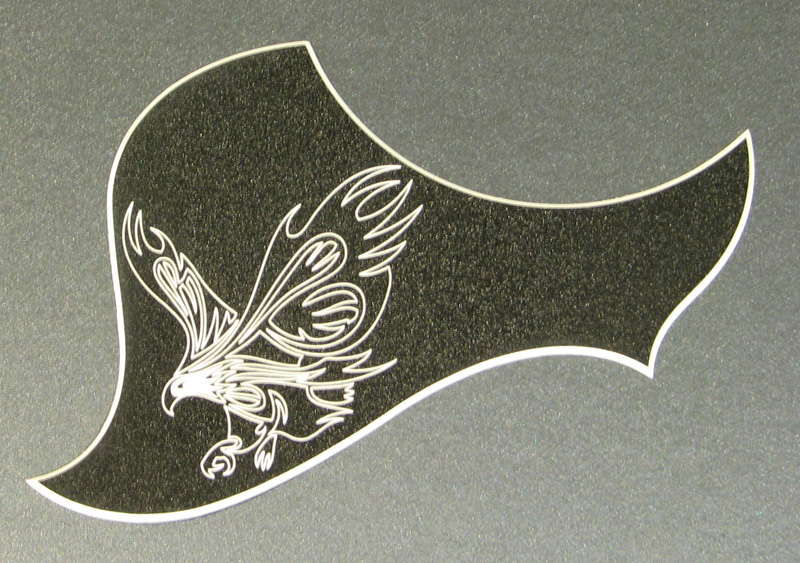 L4A - Engraved Eagle on Satin Textured Black over white - Click Image to Close